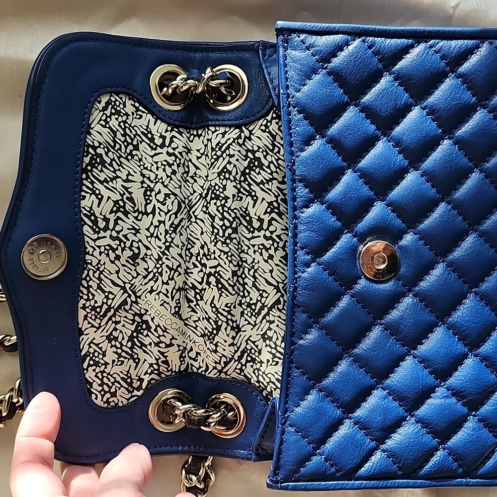 Rebecca Minkoff Ex Cond Light Navy Leather Quilted Crossbody Bag, $75 - Picture 15 of 15